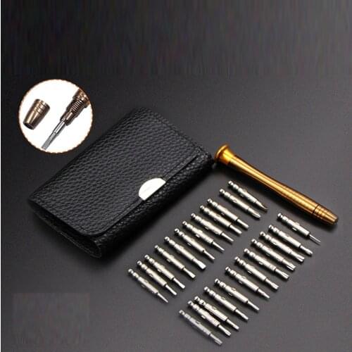 Mobile phone repair tool Leather Case 25 In 1 Torx Screwdriver Phone Repair Tool Kit Hand Tools For Iphone Watch Tablet PC