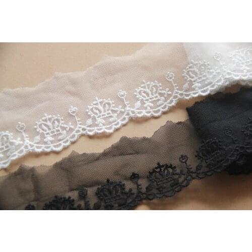 5Yard/Lot DIY craft cotton crown gauze embroidery DIY sewing lace trim lace fabric 5cm clothes dress decoration SM238