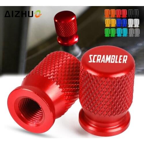 Motorcycle CNC Wheel Tire Valve Stem Air Port Cap Cover FOR DUCATI SCRAMBLER CLASSIC CAFE RACER DESERT SLED MACH 2.0 2019 2020