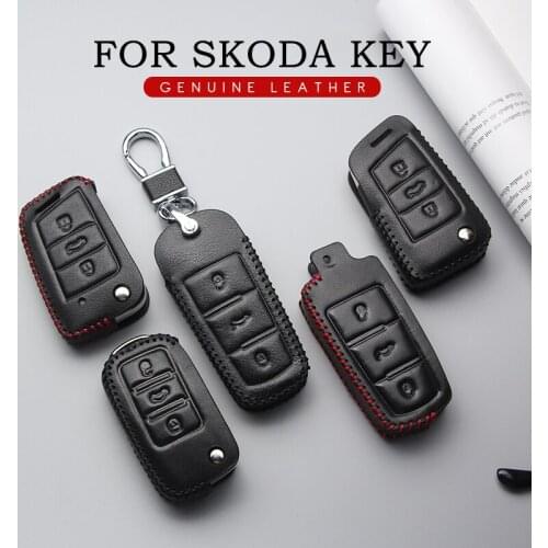 KUKAKEY Auto Parts Key Bag Shell Skin Car Key Cover Case For Skoda Octavia 2 3 A7 Rapid Fabia Superb Karoq Yeti Car Styling