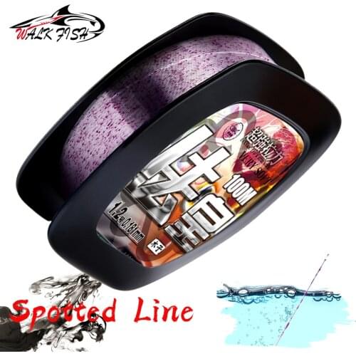 WALK FISH 100m Invisible Fishing Line Nylon Fly Fishing Line Spotted Line Speckle Super Strong Sinking Carp Fluorocarbon Line