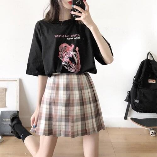 Summer OverSize Aesthetic y2k Tshirt Women Harajuku Print Crop Top T Shirt Kawaii Casual Short Tee Women Punk Korean Wave Anime
