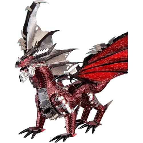 Piececool 3D Metal Puzzle P119-KRS Black Dragon Model DIY Laser Cut Assemble Jigsaw Toy Desktop decoration GIFT For Audit Kids