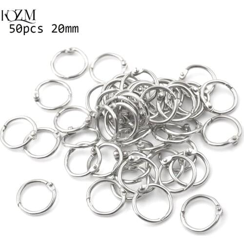 50Pcs Metal Ring Binder Staple Book Binder Albums Loose-leaf Book Hoops Loose Leaf Ring Keychain Office Binding Supplies