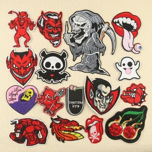 Ghost HORROR Punk Skull Embroidered Iron On Patch Accessories Applique Halloween Gift