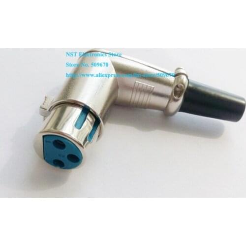 Right Angled 90 Degree XLR 3Pin FEMALE Connectors MIC Cable Microphone Cord Jack/Free Shipping/2PCS