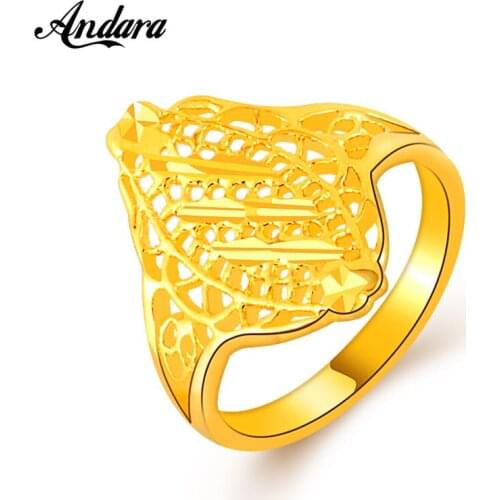 Size 6 7 8 9 Ethiopian Design Women Wedding Jewelry Yellow Filled Goldenwomen Fashion Design JR105