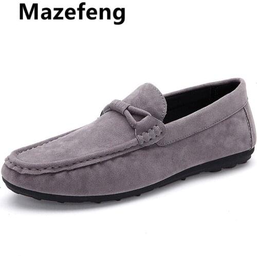 Mazefeng Size 48 Men Casual Shoes Fashion Men Shoes Genuine Leather Men Loafers Moccasins Slip on Mens Flats Male Driving Shoes