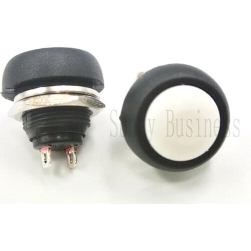 100pcs Black/Red/Yellow/Green/White/Blue 12mm 250V Waterproof Momentary Push button Switch