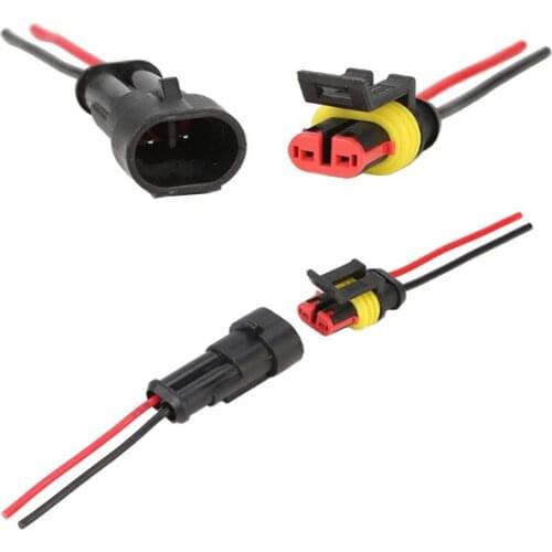 2Set Car Motorcycle Waterproof Connector Male Female Seal Plug Electrical 1 2 3 4 5 6-Pin Wire Cable extend Refit Accessories