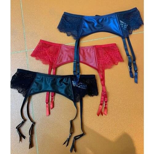 Sexy PU glossy leather locomotive underwear ladies accessories temptation ladies imitation PU garter belt garter belt fun