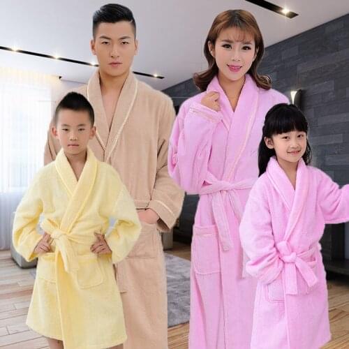 Winter 100% Cotton Toweling Terry Bathrobe Lovers Hotel Solid Men And Women Robe Bathrobe Soft Sleeprobe Family Casual Homewear