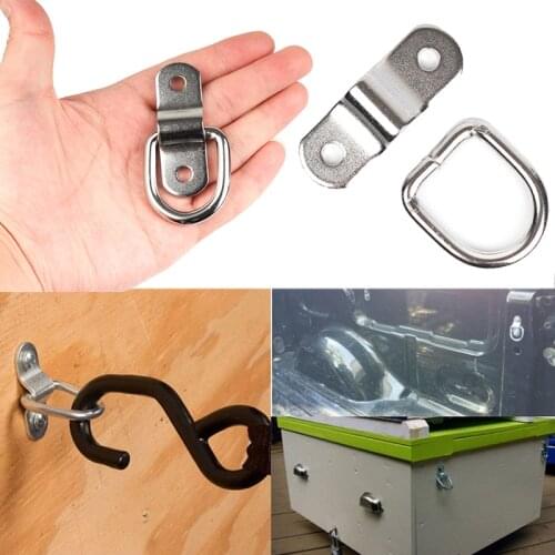 10/5PCS Cargo Lashing Surface Mount D Ring Staple Cleat Tie Down Trailers For Vans Trucks Horsebox Boat Ropes Car Fastener Clip