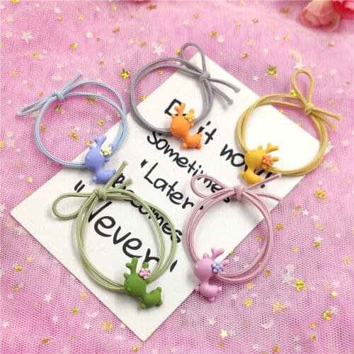 10PCS/LOT Lovely Cartoon elk Color Elastic Hair Bands Toys For Girls Handmade Creative Scrunchy Kids Hair Accessories For Women