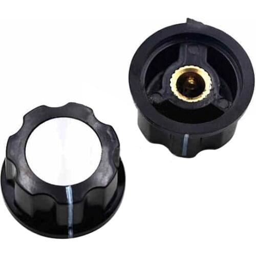10pcs Potentiometer Bakelite Knob / RV24 3590S MF-A03 Potentiometer Knob Bakelite Aluminum Hat 6mm 6.35m