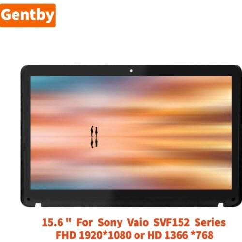 15.6'' LCD Touch Screen Digitizer Assembly+Bezel For Sony Vaio SVF152 C29M 1K1EB 1V6E 1G2EW A29M FHD 1920*1080 or HD 1366*768