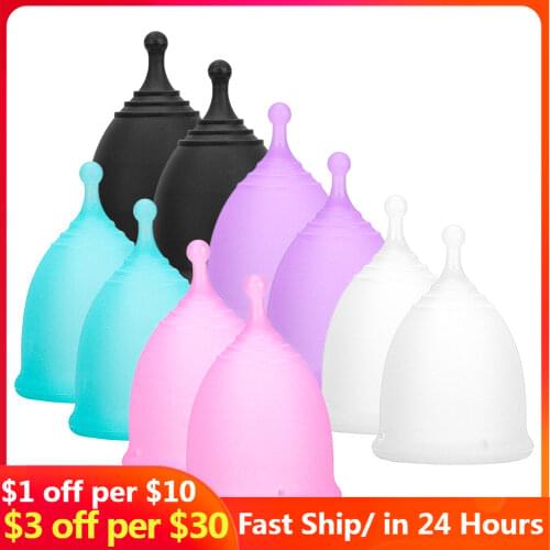 2PCS Feminine Hygiene Menstrual Cup Medical Grade Silicone Period Cup Copa Menstrual de Silicone Medical Reusable Menstrual Cup