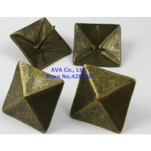 20 Pieces 30x30mm Antique Brass Square Upholstery Tacks Nails