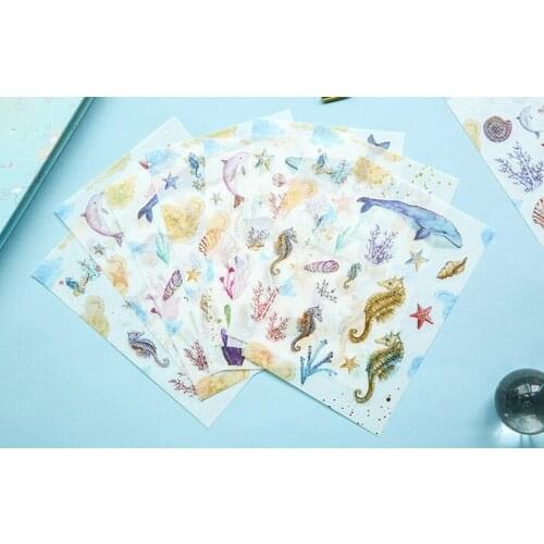 3pcs Underwater world gilding Organizer Calendar Diary Book Planner Sticker Scrapbook Decoration Diary Sticker papeleria sale