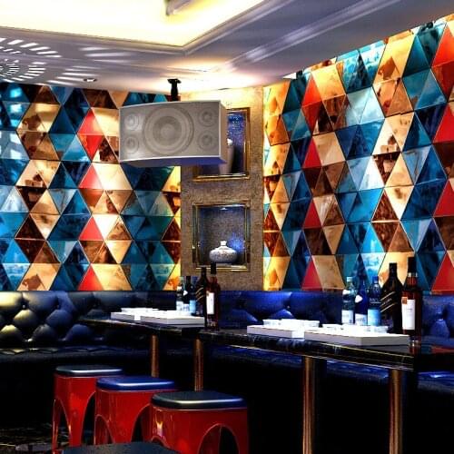KTV wallpaper 3D three dimensional personality fashion flash wallpaper Bar Hotel fancy dance hall box theme room wallpaper