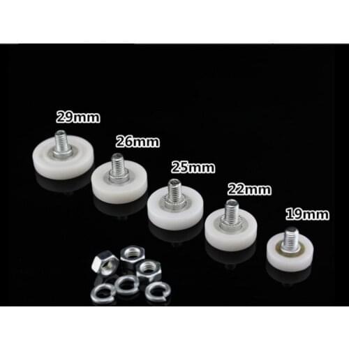 5pcs Nylon Wheel Document Drawer Bearing Pulley Cabinet Moving Door Wheel roller with screw Furniture Bathroom sliding Door