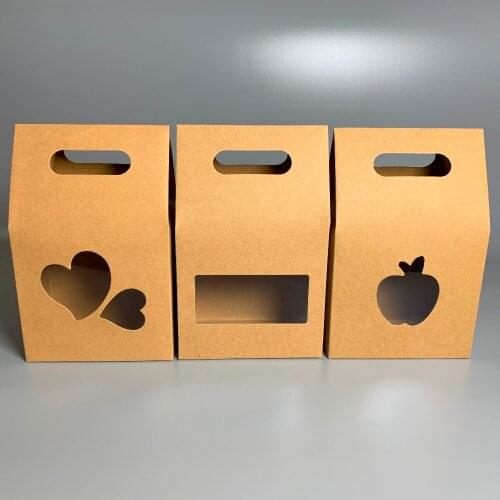 50pcs party supplies kraft paper bags/boxes Paper brown stand up window for DIY craft supply/Gift/Jewelry/Food/Candy Packing Bag