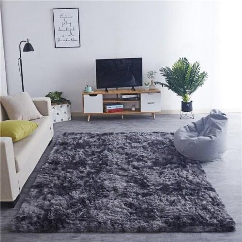 8Nordic gradient living room carpet European long hair fashion bedroom mat bay window bedside rug washable personality carpet
