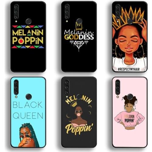 Afro Black Girl Magic Queen Melanin Poppin Phone Case Huawei Y6P Y8S Y8P Y5II Y5 Y6 2019 P Smart Prime Pro