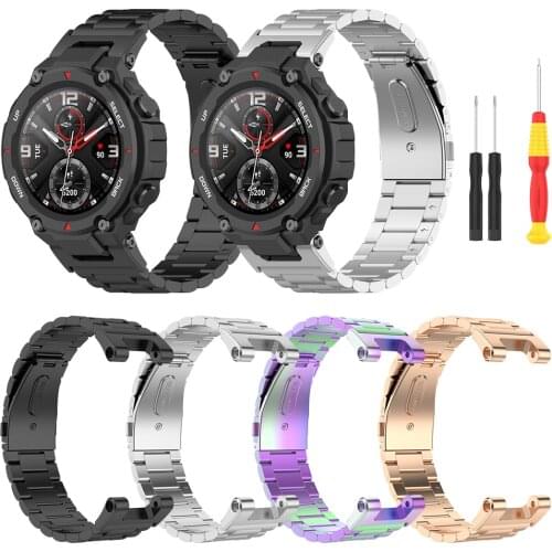 Metal stainless steel strap For Amazfit Ares TRex Wristband Watchband for Amazfit Ares T Rex Watch Band Bracelet Accessories