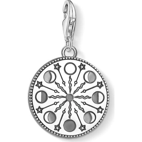 Lunar Eclipse Moon Phase Pendants Charm For Jewelry Making Vintage 925 Sterling Silver Gift For Women Men 2021 Summer Brand New