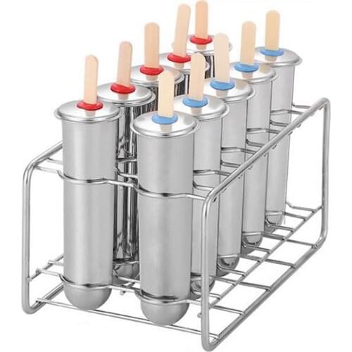 Ice Lolly Mold Kitchen Tools Household Stainless Steel Popsicle Mold Set Of 6/10 DIY Fruit Innovative Ice Tube Mold Home Supplie