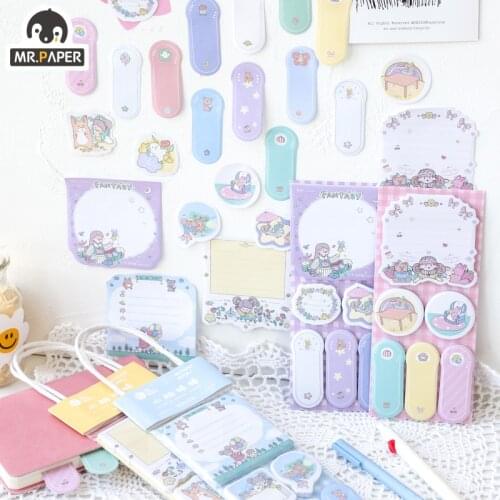 Mr Paper 180 Pcs/bag 4 Designs Cartoon Style Peach Sister Series Memo Pads Self-Adhesive Hand Account DIY Decor Stickers