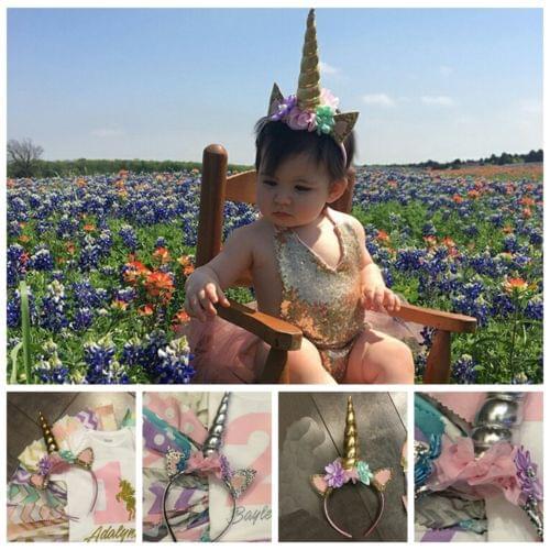 HOT SELL Fancy Dress Unicorn Horn Headband Children Kids Parties Party Magical Ears Decor