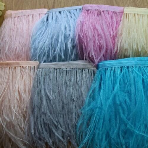 2Meters 30 Colors Natural Ostrich Feather Trimming Height 10-15cm Feathers Ribbon For DIY Wedding Party Dress Decoration Craft