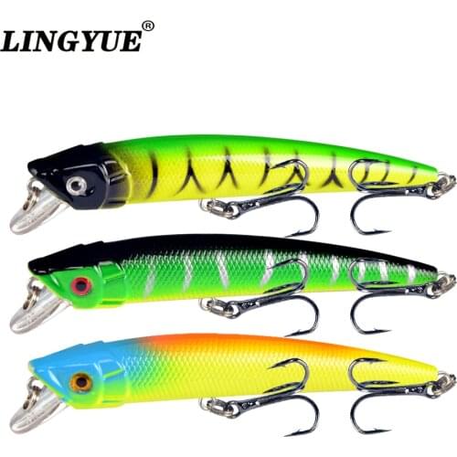 LINGYUE Floating Minnnow Fishing Lures 95mm 8g Crankbait Wobblers Topwater isca artificial Fishing Bait Swimbait Tackle Pesca