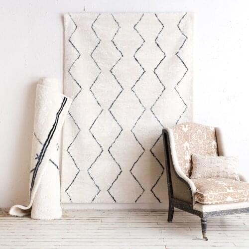 Morocco style beige white handmade geometric pattern living room rug, Turkey pattern home decoration bedroom carpet