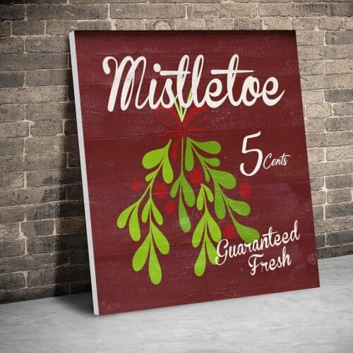 Framed Mistletoe Ad Christmas Decor Posters Canvas Paintings Wall Art Canvas Prints Pictures Kids Room Decor Home Inner Frame