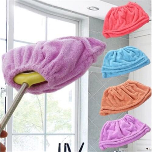Multi Function Coral Velvet Broom Cover Cloth Floor Mop With Reusable Microfiber Absorbent Mop Household Cleaning Tools