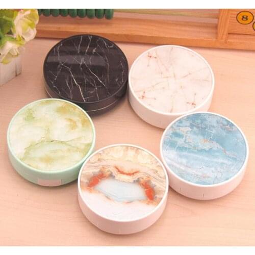 Marble Contact Lens Box with Mirror Marble Stripe Contact Lens Case Travel Glasses Lenses Box Eyes Kit Holder Container SN3346