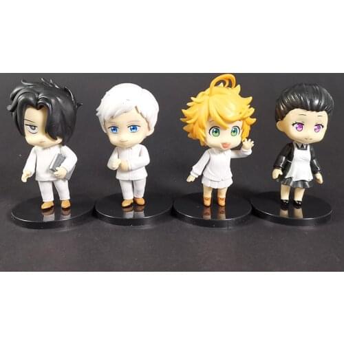 4pcs 10cm The Promised Neverland Norman Emma Ray Isabella Cartoon Animation Figure Toys Dolls
