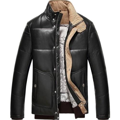 Genuine Leather Jacket Winter Jacket Men Genuine Sheepskin Coat for Men Duck Down Jackets Plus Size 4xl LSY070032 MY1677