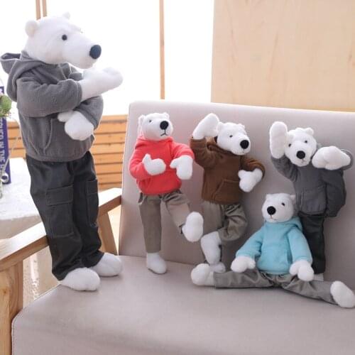 Stuffed Animal Dog Joint Movable Yoga Bear Dog Dressed Plush Toys For Childrens Gift