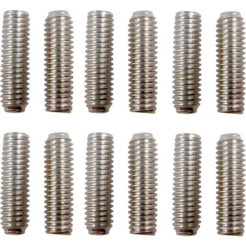 Pack of 12 Iron Bridge Tailpiece Saddle Height Adjustment Screws Dia. 2.5mm for Electric Guitar Parts Silver