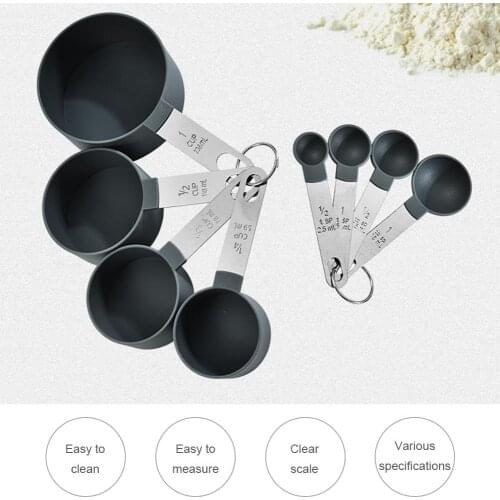 4/8/10Pcs Stainless Steel Measuring Cups and Spoons Set Deluxe Premium Stackable Tablespoons Home Tools Kitchen Accessories