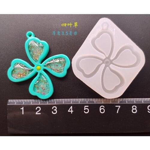 New 1Pcs Four-leaf clover Liquid silicone mold DIY resin jewelry pendant necklace pendant mold resin molds for jewelry