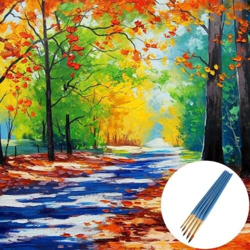2021 New 5xWatercolor Gouache Paint Brushes Round Pointed Tip Nylon Hair Set Art Supplies