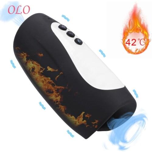 OLO Masturbation Cup Heating Erotic Penis Trainer Male Masturbation Sucking Vibrator 7 Mode Silicone Vagina Sex Toys for Man