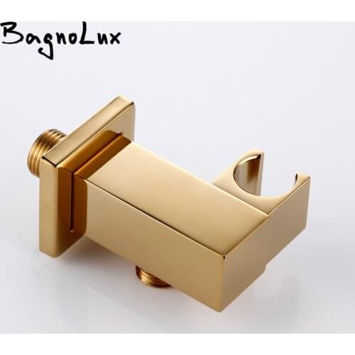 Vidric Polished Gloss Gold Shower Holder Wall Mount Shower Holder For Bathroom Accessory Shower Head Handheld Set Handshower Hol