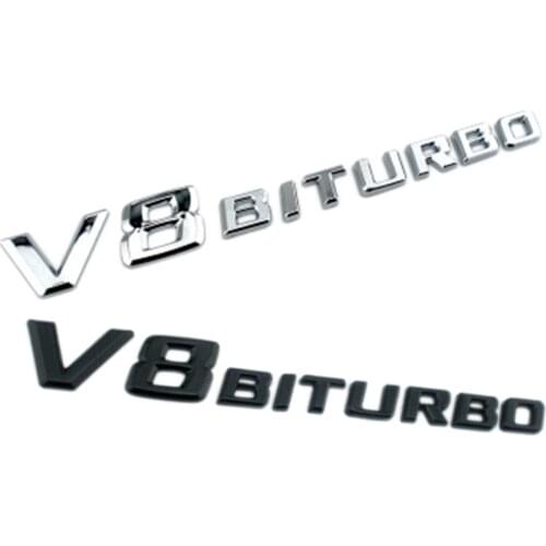 Hot Cheap Car Sticker High Quality Emblem Vehicle Logos For Benz V8 BITURBO ABS Plastic