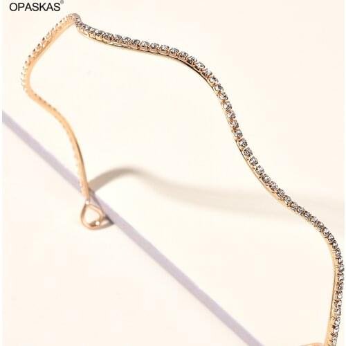 Headband Single Row Diamond Wave Shape Headdress Bridal Wedding Hair Accessories Beautiful Head Decoration PT